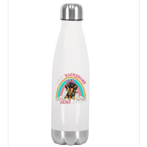 Best Dachshund Aunt Ever Cute Rainbow Flowers Dog Lover Stainless Steel Insulated Water Bottle