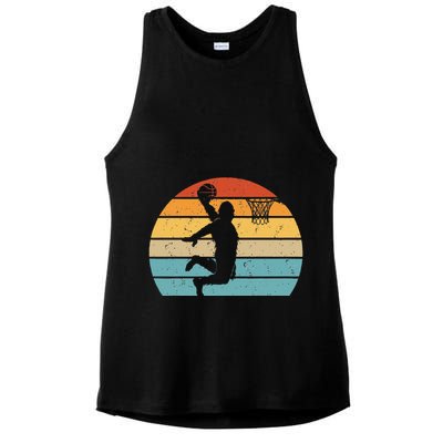 Bigfoot Dunking A Basketball Sasquatch Design Ladies PosiCharge Tri-Blend Wicking Tank
