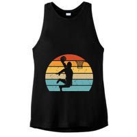 Bigfoot Dunking A Basketball Sasquatch Design Ladies PosiCharge Tri-Blend Wicking Tank
