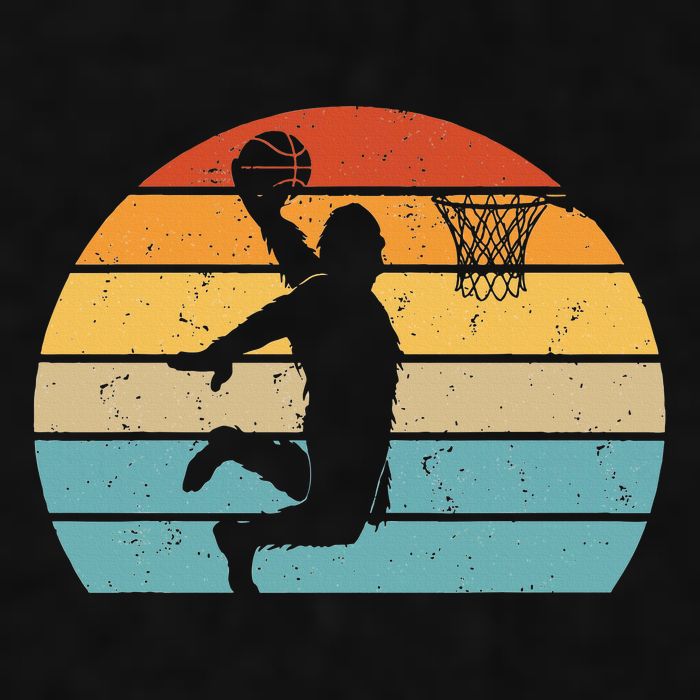 Bigfoot Dunking A Basketball Sasquatch Design Ladies PosiCharge Tri-Blend Wicking Tank