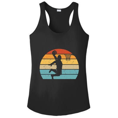 Bigfoot Dunking A Basketball Sasquatch Design Ladies PosiCharge Competitor Racerback Tank