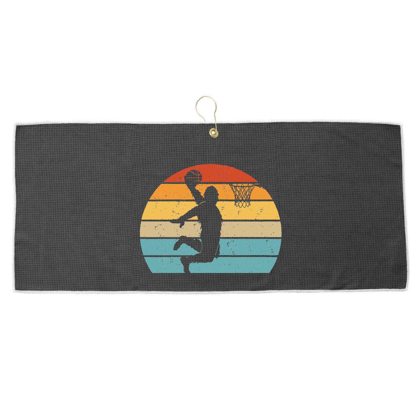 Bigfoot Dunking A Basketball Sasquatch Design Large Microfiber Waffle Golf Towel
