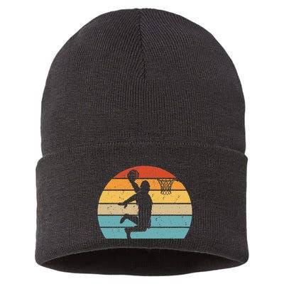 Bigfoot Dunking A Basketball Sasquatch Design Sustainable Knit Beanie