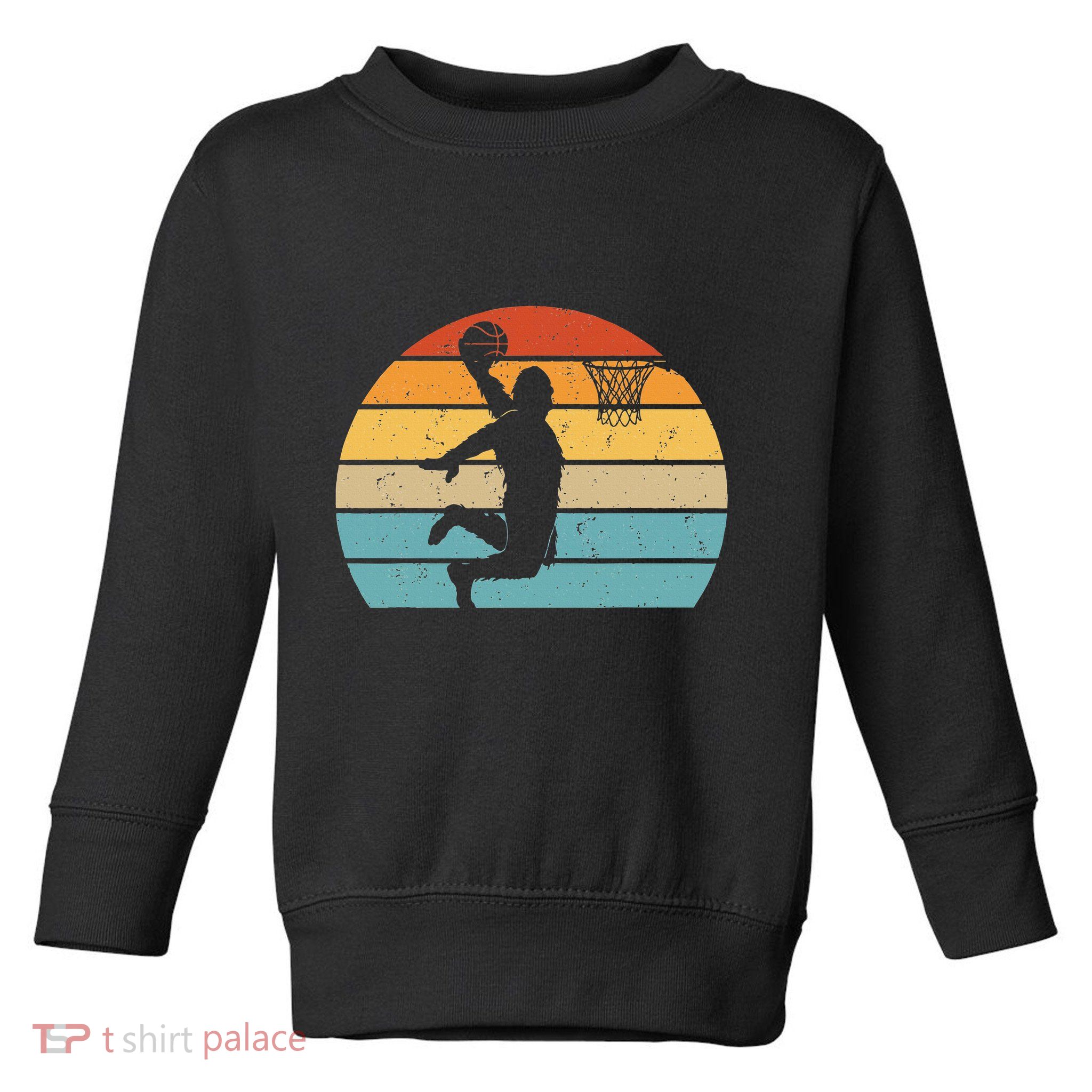 Bigfoot Dunking A Basketball Sasquatch Design Toddler Sweatshirt