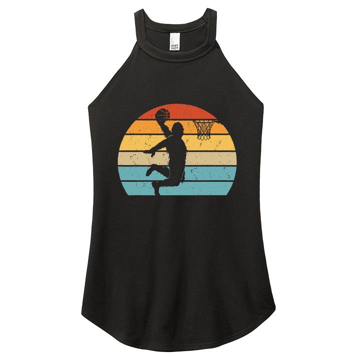 Bigfoot Dunking A Basketball Sasquatch Design Women's Perfect Tri Rocker Tank
