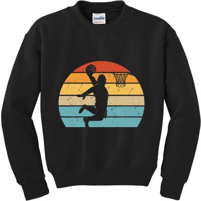 Bigfoot Dunking A Basketball Sasquatch Design Kids Sweatshirt