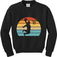 Bigfoot Dunking A Basketball Sasquatch Design Kids Sweatshirt