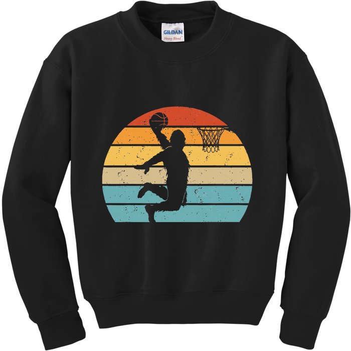 Bigfoot Dunking A Basketball Sasquatch Design Kids Sweatshirt