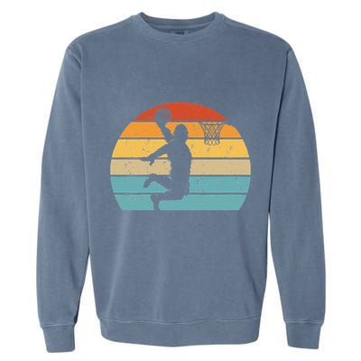 Bigfoot Dunking A Basketball Sasquatch Design Garment-Dyed Sweatshirt