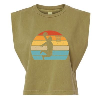Bigfoot Dunking A Basketball Sasquatch Design Garment-Dyed Women's Muscle Tee