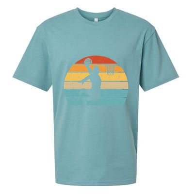 Bigfoot Dunking A Basketball Sasquatch Design Sueded Cloud Jersey T-Shirt