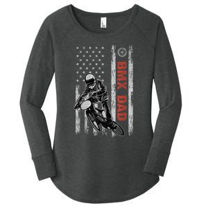 BMX Dad American Flag Fathers Day 4th Of July Gift Women's Perfect Tri Tunic Long Sleeve Shirt