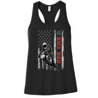 BMX Dad American Flag Fathers Day 4th Of July Gift Women's Racerback Tank