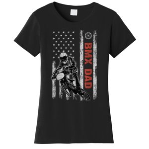 BMX Dad American Flag Fathers Day 4th Of July Gift Women's T-Shirt