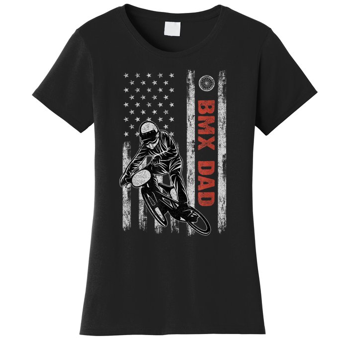 BMX Dad American Flag Fathers Day 4th Of July Gift Women's T-Shirt