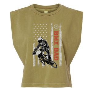 BMX Dad American Flag Fathers Day 4th Of July Gift Garment-Dyed Women's Muscle Tee