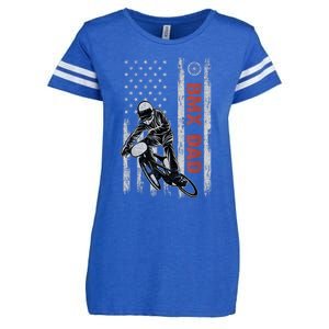 BMX Dad American Flag Fathers Day 4th Of July Gift Enza Ladies Jersey Football T-Shirt