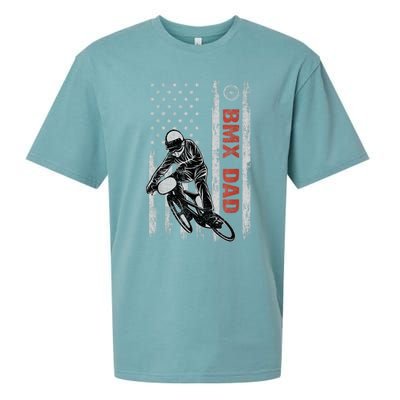 BMX Dad American Flag Fathers Day 4th Of July Gift Sueded Cloud Jersey T-Shirt