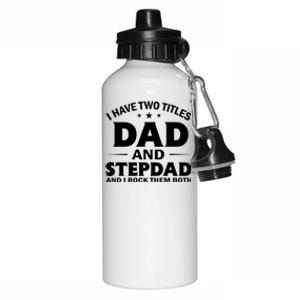 Best Dad And Stepdad Cute Father Aluminum Water Bottle