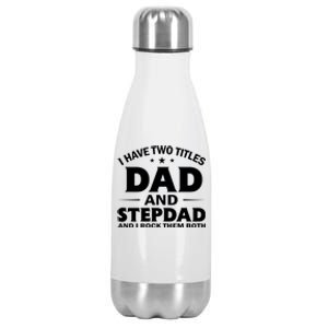 Best Dad And Stepdad Cute Father Stainless Steel Insulated Water Bottle