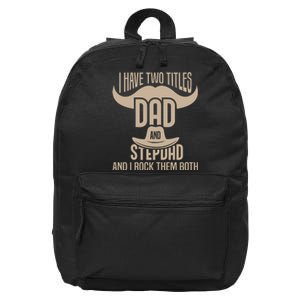 Best Dad And Stepdad Cute Fathers Day 16 in Basic Backpack