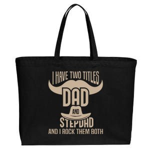 Best Dad And Stepdad Cute Fathers Day Cotton Canvas Jumbo Tote