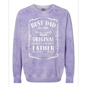 Best Dad All Time Dad No1 Dad Shirt Father's Day Colorblast Crewneck Sweatshirt