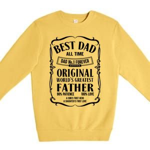 Best Dad All Time Dad No1 Dad Shirt Father's Day Premium Crewneck Sweatshirt