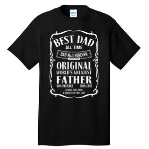 Best Dad All Time Dad No1 Dad Shirt Father's Day Tall T-Shirt