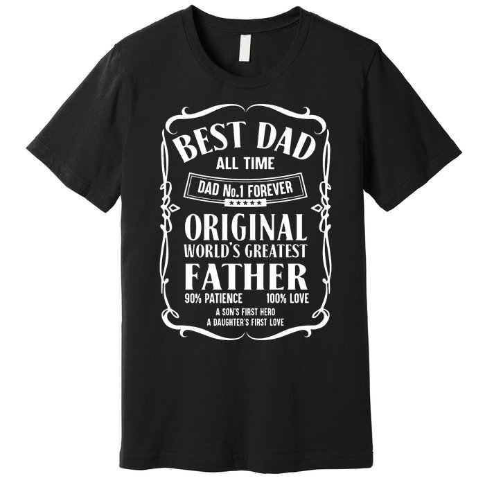 Best Dad All Time Dad No1 Dad Shirt Father's Day Premium T-Shirt