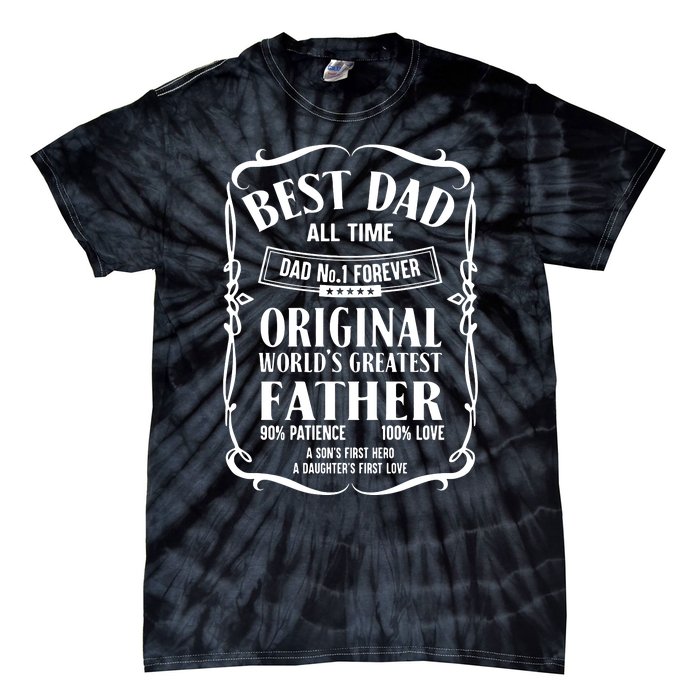 Best Dad All Time Dad No1 Dad Shirt Father's Day Tie-Dye T-Shirt