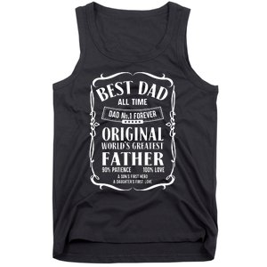 Best Dad All Time Dad No1 Dad Shirt Father's Day Tank Top