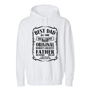 Best Dad All Time Dad No1 Dad Shirt Father's Day Garment-Dyed Fleece Hoodie