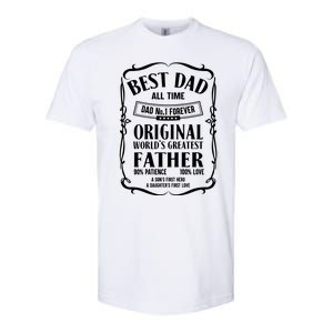 Best Dad All Time Dad No1 Dad Shirt Father's Day Softstyle CVC T-Shirt