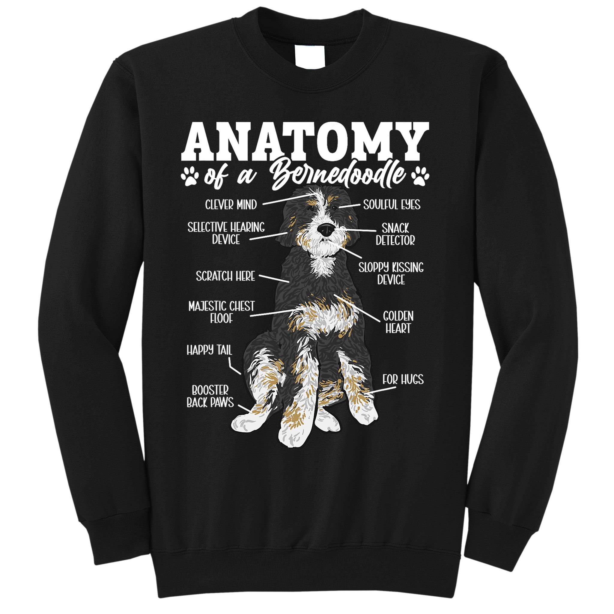Bernedoodle Dog Anatomy Of A Bernedoodle Sweatshirt