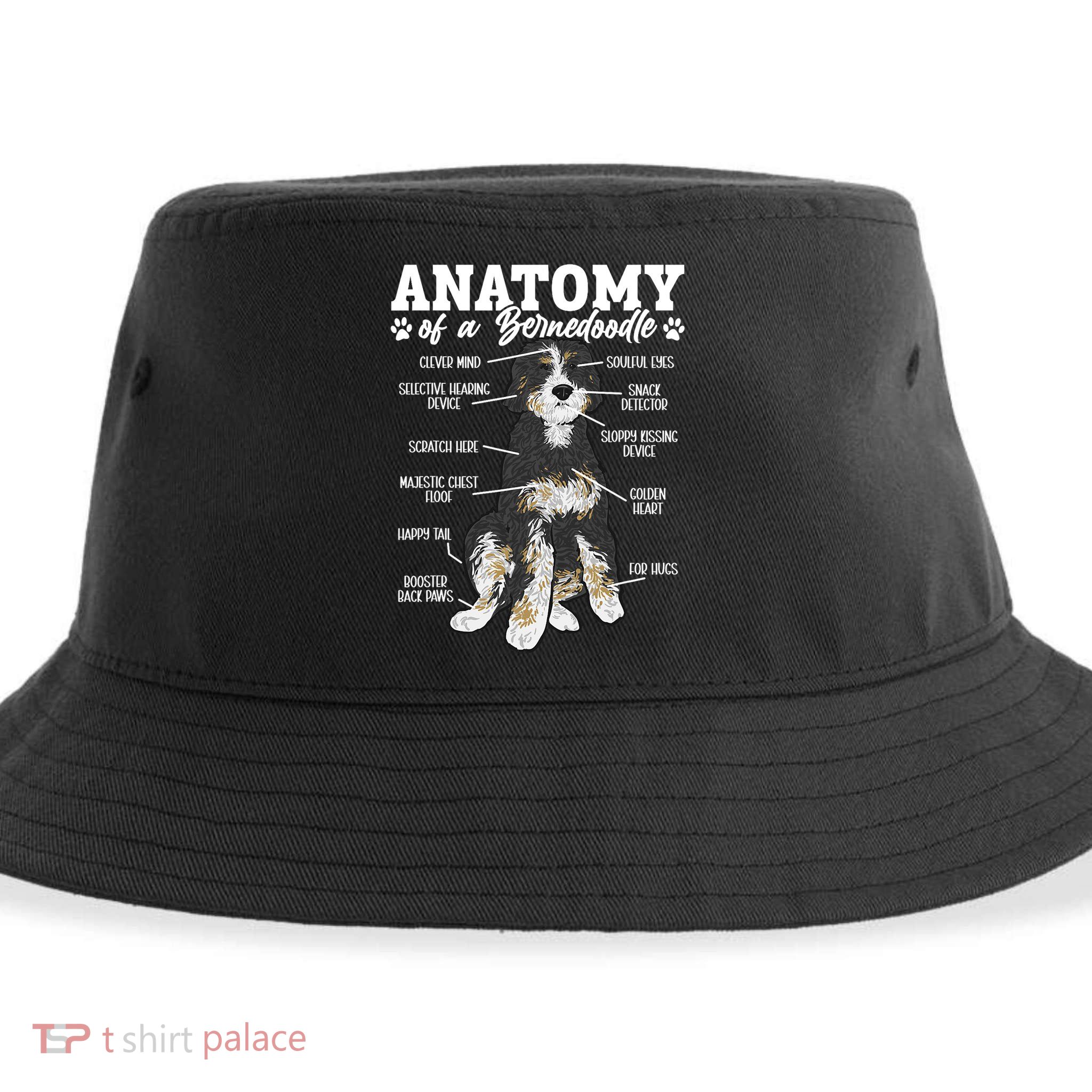 Bernedoodle Dog Anatomy Of A Bernedoodle Sustainable Bucket Hat
