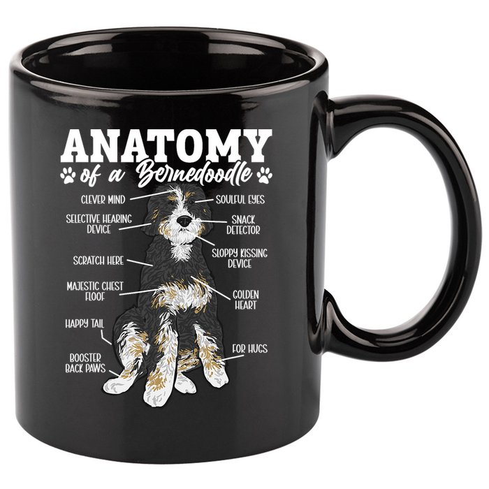 Bernedoodle Dog Anatomy Of A Bernedoodle 11oz C Handle Ceramic Mug