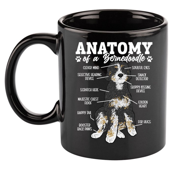 Bernedoodle Dog Anatomy Of A Bernedoodle 11oz C Handle Ceramic Mug