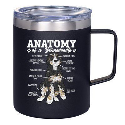 Bernedoodle Dog Anatomy Of A Bernedoodle 12oz Stainless Steel Coffee Mug