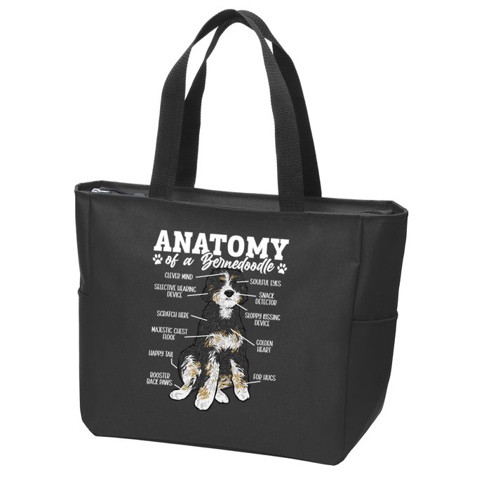 Bernedoodle Dog Anatomy Of A Bernedoodle Zip Tote Bag