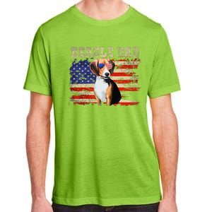 Beagle Dad American Flag Sunglasses Dog Usa Dog Dad Adult ChromaSoft Performance T-Shirt