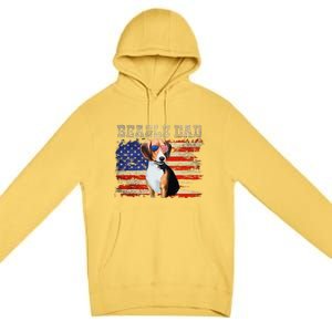 Beagle Dad American Flag Sunglasses Dog Usa Dog Dad Premium Pullover Hoodie