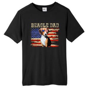 Beagle Dad American Flag Sunglasses Dog Usa Dog Dad Tall Fusion ChromaSoft Performance T-Shirt