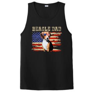 Beagle Dad American Flag Sunglasses Dog Usa Dog Dad PosiCharge Competitor Tank