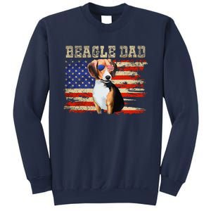 Beagle Dad American Flag Sunglasses Dog Usa Dog Dad Sweatshirt