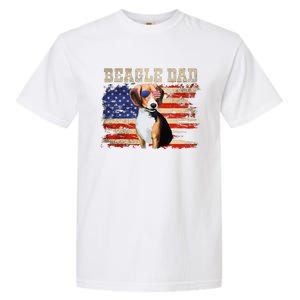 Beagle Dad American Flag Sunglasses Dog Usa Dog Dad Garment-Dyed Heavyweight T-Shirt