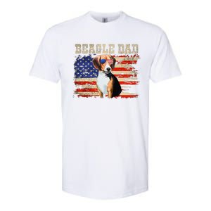 Beagle Dad American Flag Sunglasses Dog Usa Dog Dad Softstyle CVC T-Shirt