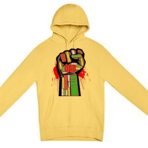 Black Dad African American Melanin Pride Black History Month Gift Premium Pullover Hoodie