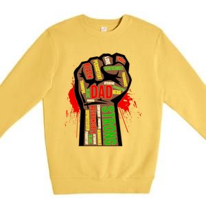 Black Dad African American Melanin Pride Black History Month Gift Premium Crewneck Sweatshirt