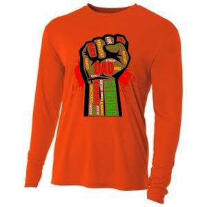 Black Dad African American Melanin Pride Black History Month Gift Cooling Performance Long Sleeve Crew